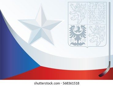 the template for the award, an official document with the flag and symbol of Czech Republic