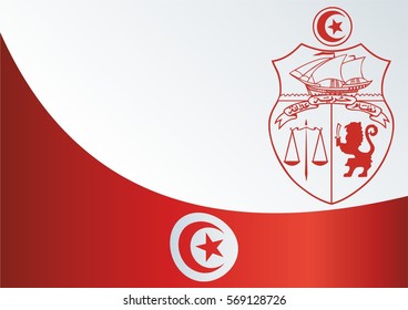 the template for the award, an official document with the flag and symbol of Republic of Tunisia