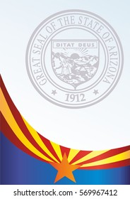 the template for the award, an official document with the flag of the State of Arizona