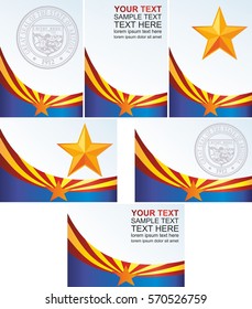 the template for the award, an official document with the flag of the State of Arizona