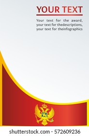 the template for the award, an official document with the flag of Montenegro