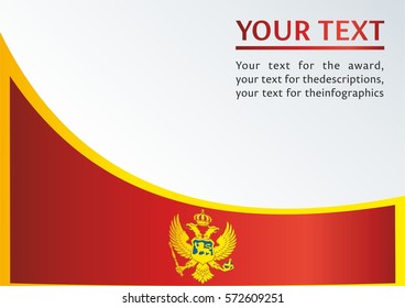 the template for the award, an official document with the flag of Montenegro
