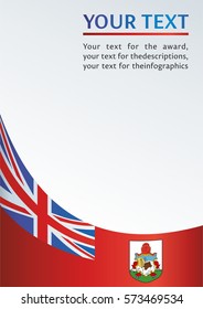 the template for the award, an official document with the flag and symbol of Bermuda
