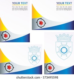 the template for the award, an official document with the flag and symbol of Bonaire