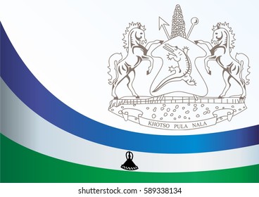 template for the award, an official document with the flag and symbol of Kingdom of Lesotho 