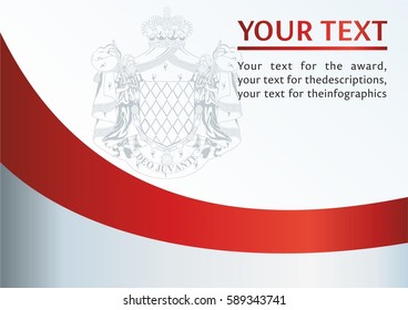 template for the award, an official document with the flag and symbol of Principality of Monaco