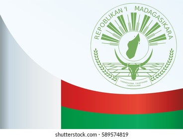 template for the award, an official document with the flag and symbol of Republic of Madagascar