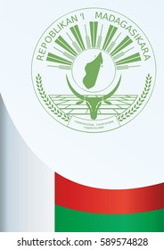 template for the award, an official document with the flag and symbol of Republic of Madagascar