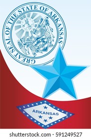 template for the award, an official document with the flag of Arkansas
