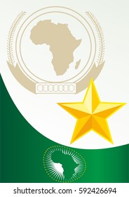 template for the award, an official document with the flag and symbol of the African Union 