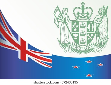template for the award, an official document with the flag and symbol of New Zealand