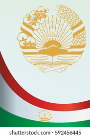 template for the award, an official document with the flag and symbol of Republic of Tajikistan 