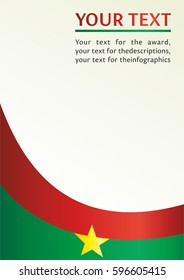 template for the award, an official document with a flag of the Burkina Faso