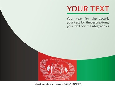 template for the award, an official document with a flag of the Islamic Republic of Afghanistan