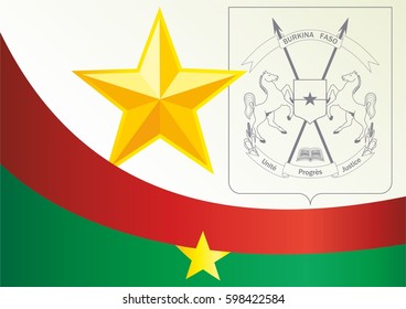 template for the award, an official document with the flag and symbol of Burkina Faso