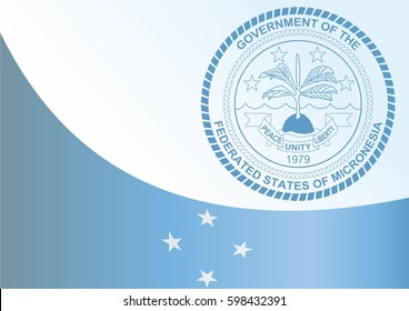 template for the award, an official document with the flag and symbol of Federated States of Micronesia