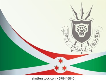 template for the award, an official document with the flag and symbol of Republic of Burundi