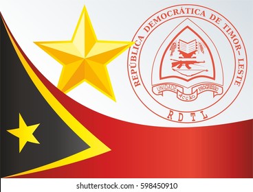 template for the award, an official document with the flag and symbol of Democratic Republic of Timor-Leste