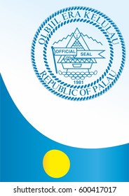 template for the award, an official document with the flag and symbol of Republic of Palau