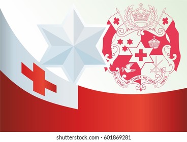 template for the award, an official document with the flag and symbol of Kingdom of Tonga