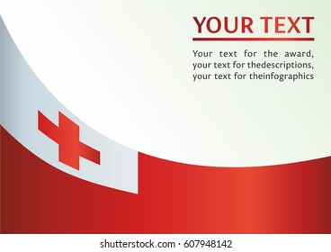 template for the award, an official document with a flag of the Kingdom of Tonga