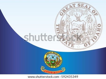 template for the award, an official document with the flag of Idaho