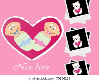 template for baby arrival greeting card