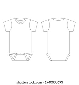 Template baby onesie vector illustration flat sketch design outline