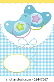 Template for baby's postcard with twins (EPS10)