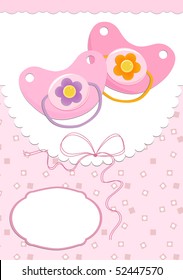 Template for baby's postcard with twins (EPS10)
