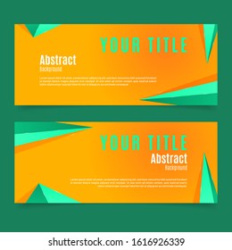 template background banner with green triangle in yellow, and space for text