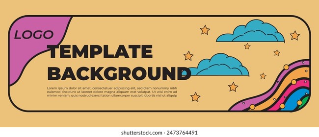 Template Background with Clouds for Work