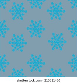 The template for the background consists of snowflakes. Blue snowflakes on a gray background.