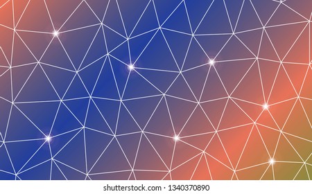 Template background with curved line. Triangles style. Background for your business project. Advert, template screen. Vector illustration. Creative gradient color