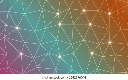 Template background with curved line. Triangles style. Background for your business project. Advert, template screen. Vector illustration. Creative gradient color