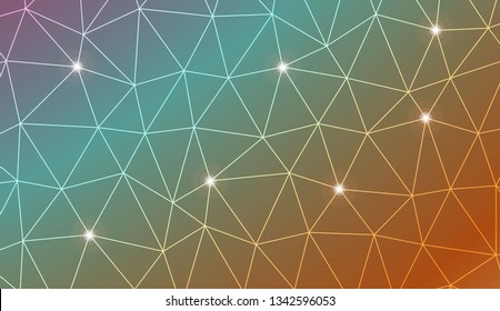 Template background with curved line. Triangles style. Background for your business project. Advert, template screen. Vector illustration. Creative gradient color