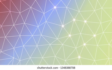 Template background with curved line. Triangles style. For interior wallpaper, smart design, fashion print. Vector illustration. Creative gradient color