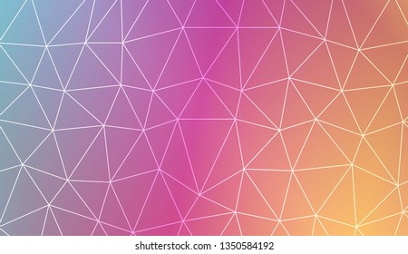 Template background with curved line. Triangles style. For interior wallpaper, smart design, fashion print. Vector illustration. Abstract Gradient Soft Colorful Background