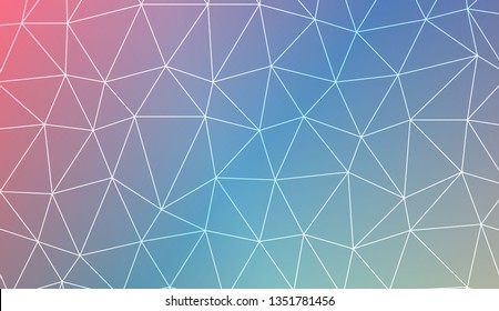 Template background with curved line. Triangles style. For interior wallpaper, smart design, fashion print. Vector illustration. Abstract Gradient Soft Colorful Background