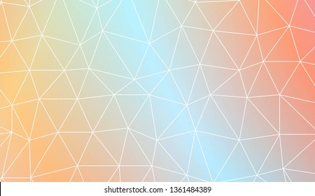 Template background with curved line. Triangles style. For interior wallpaper, smart design, fashion print. Vector illustration. Abstract Gradient Soft Colorful Background