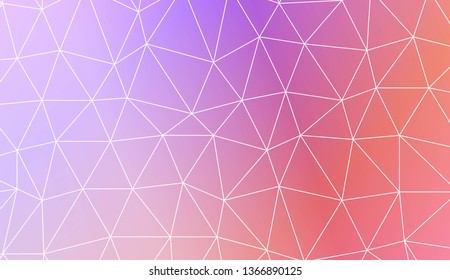 Template background with curved line. Triangles style. For interior wallpaper, smart design, fashion print. Vector illustration. Abstract Gradient Soft Colorful Background
