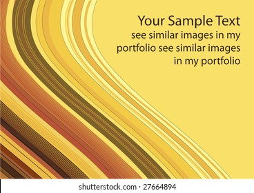 Template background with curved strips  in yellow and brown colours (see  the collection)