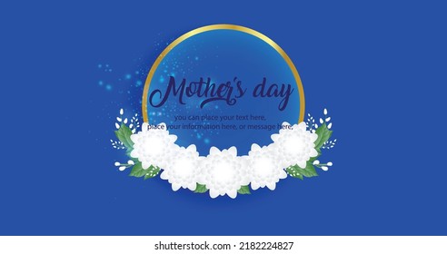 Template background for Mother’s day Thailand traditional concept and frame beautiful jasmine flower vector illustration background