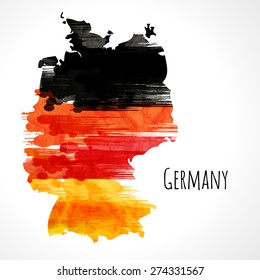 Template background. German flag made of colorful splashes