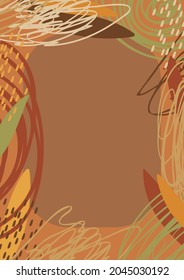 A template or background for an inscription or text. In autumn, warm colors, with leaves and decorative elements. For printing or online mailing.