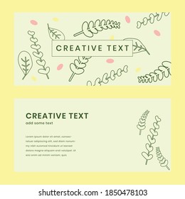Tema de la naturaleza del fondo de plantilla para el vector de diseño plano moderno y mínimo de la empresa