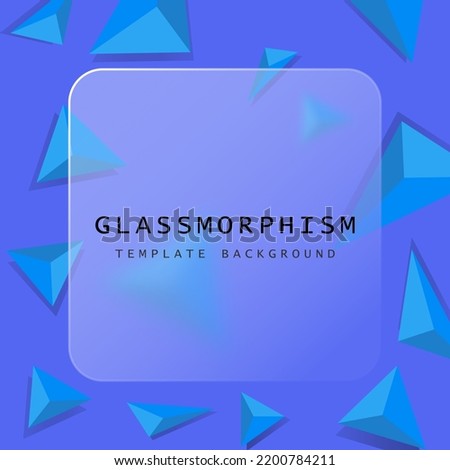 Template background. Pattern in blue colors with three dimensional pyramids. 3D, pastel color scheme. Business concept. Glassmorphism style. Vector line icon for Business and Advertising