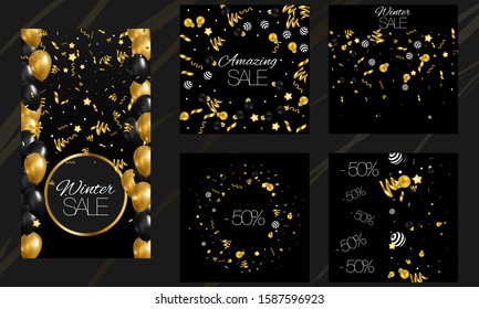 Template background. Post for social media. Stories design layout. Trendy editable template. Christmas coupon. Nice template background.