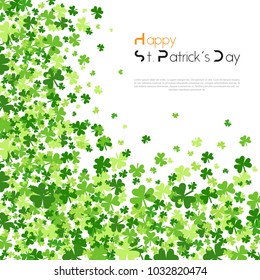 Template Background For Saint Patircks Day With Clover Or Shamrock Leaves Vector Illustration