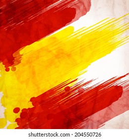 Template background. Spanish flag made of colorful splashes